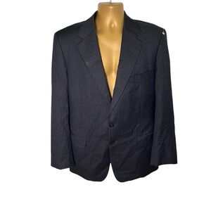 Vintage Y2K Tom James Classic Fit Pinstripe 2-Button Blazer 42L